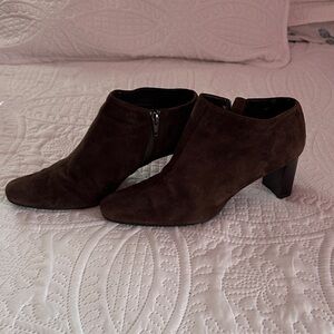 Van Eli Dark Brown Suede Ankle Booties